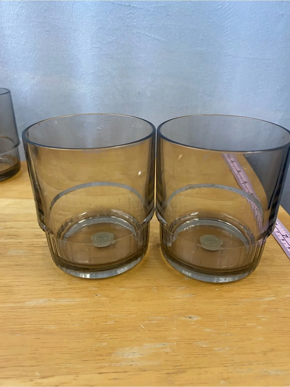 Vintage Tupperware Preludio Set of 8 Smoky Gray Acrylic Stackable Tumblers